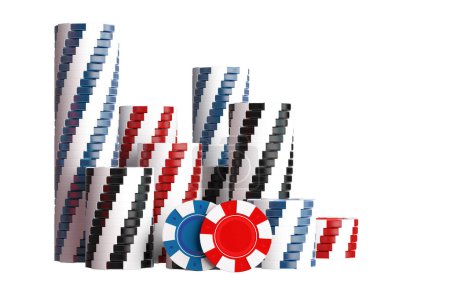 Foto de Big Pile of Las Vegas Games Casino Gambling Chips 3D Graphic. - Imagen libre de derechos