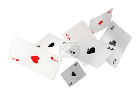 Photo for Casino Gambling Poker Cards 3D Illustration. Transparent Background Graphic. - Royalty Free Image