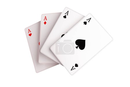 Photo for Casino Poker Cards 3D Illustration. Gambling Graphic Element. - Royalty Free Image