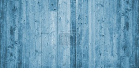 Foto de Light Blue Wooden Background. Bluish Planks Backdrop. - Imagen libre de derechos