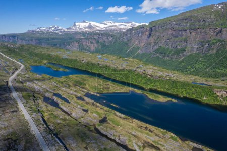 Téléchargez les photos : Superbe Parc National Norvégien Saltfjellet Svartisen Vue Aérienne - en image libre de droit