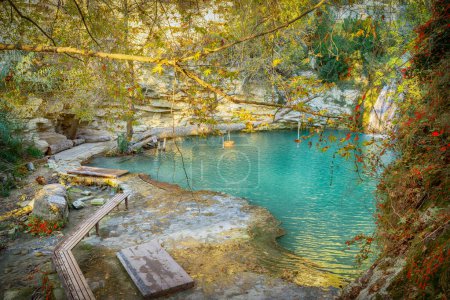 Téléchargez les photos : Paysage avec bains Adonis Cascades, Paphos, Chypre. - en image libre de droit