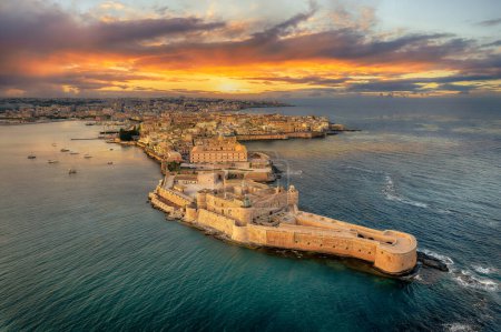Photo for Landscape with Syracuse at sunset, Sicily islands, Italy - Royalty Free Image