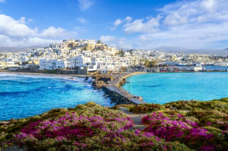 Panorama of Naxos Chora town, Naxos island, Greece Cyclades