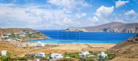 Téléchargez les photos : Paysage avec plage Panormos, île de Mykonos, Grèce Cyclades - en image libre de droit