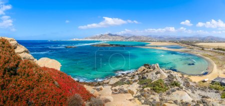 Téléchargez les photos : Paysage avec incroyable plage de Laguna, île de Naxos, Grèce Cyclades - en image libre de droit