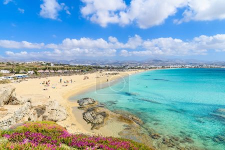 Landscape with Agios Prokopios beach, Naxos island, Greece Cyclades