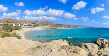 Landscape with Mikri Vigla Beach, Naxos island, Greece Cyclades