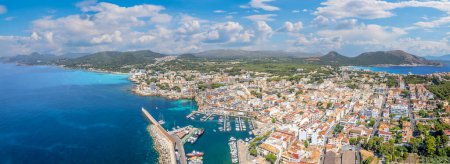 Photo for Aerial view Cala Ratjada harbor and village, Mallorca island, Spain - Royalty Free Image