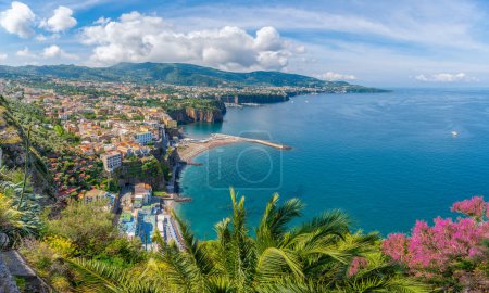 Photo for Overlook the idyllic Sorrento coastline, with sweeping views of azure waters and lush landscapes, epitomizing the charm of Italy's Amalfi Coast. - Royalty Free Image