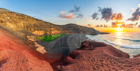 El Golfo, Lanzarote: A stunning green lagoon located in a volcanic crater.