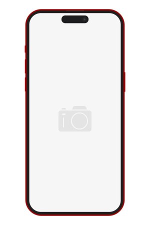 Photo for Slovakia, Bratislava, April 28, 2022, The concept of the new iPhone 15 pro max, in red. The dynamic island of the new iPhone. iPhone 14 Pro Max. Mockup of a phone with a blank screen. - Royalty Free Image