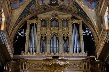 Photo for The organ loft of the Collegiate Parish Church of St Paul's Shipwreck - Valletta, Malta - Royalty Free Image