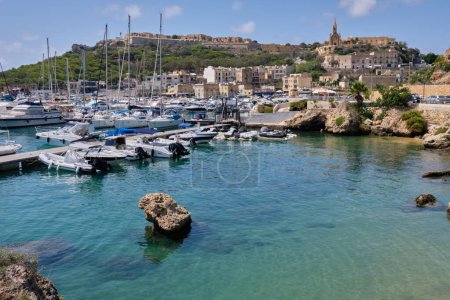 Mooring boats and yachts on the island of Gozo - Mgarr, Malta