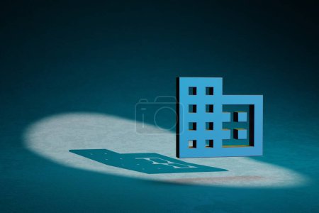 Photo for Beautiful abstract illustrations Domain symbol icon on a dark blue background. 3d rendering illustration. Background pattern for design. - Royalty Free Image