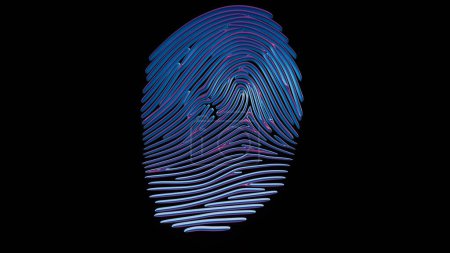 Minimalist fingerprint outline against a colorful, background.