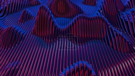 Foto de Ondas de formas de onda dinámicas con efectos, creando una composición visualmente rítmica y armoniosa - Imagen libre de derechos