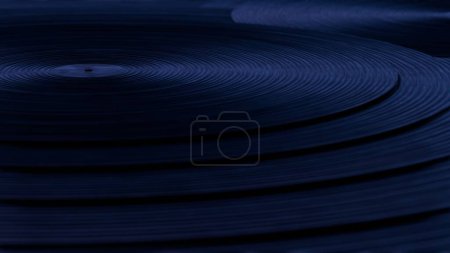 Photo for A  vinyl record with colorful lines, offering a dynamic and vibrant visual display. - Royalty Free Image