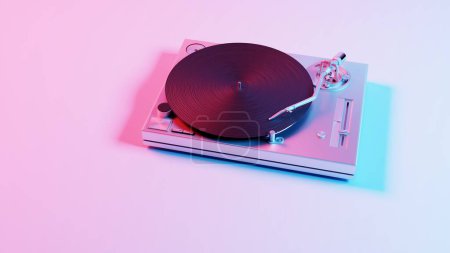 Photo for This 3D illustration showcases a vinyl record player with vibrant colors, adding a modern and colorful twist to a classic music player. - Royalty Free Image