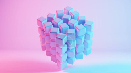 Foto de Fondo 3D compuesto por cubos suaves, creando un entorno visualmente atractivo y táctil. - Imagen libre de derechos