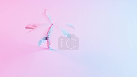 Minimalistic 3D background featuring palm tree silhouettes, conveying a serene and tropical atmosphere.