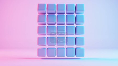 Téléchargez les photos : 3D background composed of soft cubes, creating a visually appealing and tactile environment. - en image libre de droit