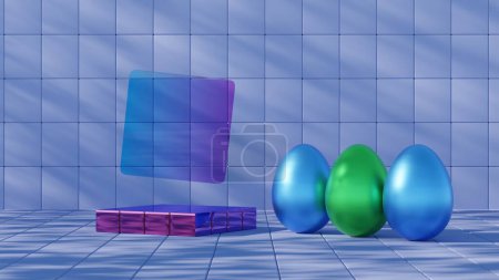 diseño minimalista huevo de Pascua con una textura de vidrio elegante, que ofrece una visión contemporánea y elegante en la decoración tradicional de vacaciones.