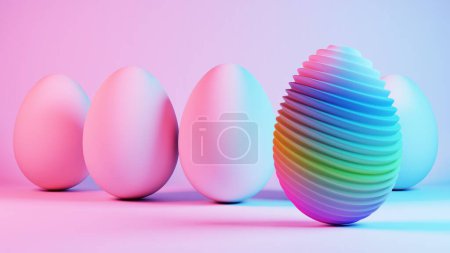 Photo for Minimalist Easter egg design with a sleek glass texture, offering a contemporary and elegant take on traditional holiday decor. - Royalty Free Image
