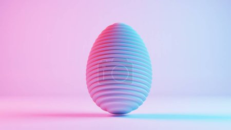 Téléchargez les photos : Conception minimaliste 3D d'œufs de Pâques avec une esthétique rétro vague, mélangeant des éléments de vacances classiques avec une touche moderne - en image libre de droit