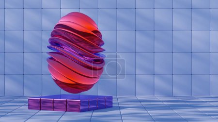 Diseño minimalista en 3D de huevos de Pascua con una textura de vidrio y elementos de onda retro, fusionando el simbolismo clásico de las vacaciones con la estética moderna