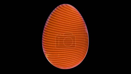 Photo for 3D minimalist Easter egg design with a glass texture and retro wave elements, merging classic holiday symbolism with modern aesthetics - Royalty Free Image