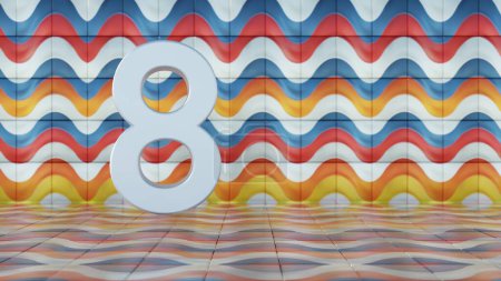 Minimalistisches 3D-Osterei-Design mit Glasstruktur und Retro-Wellenelementen, das klassische Feiertagssymbolik mit moderner Ästhetik verbindet