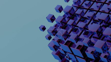 Téléchargez les photos : Blockchain simplifié représenté par des formes géométriques stylisées, offrant une représentation moderne et abstraite de la technologie décentralisée. - en image libre de droit