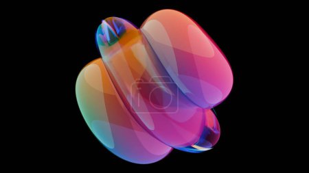 A 3D glass abstract form background, presenting a sleek and contemporary visual backdrop.