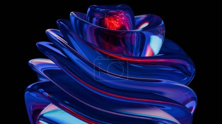 Ein abstrakter Hintergrund aus 3D-Glas, der einen eleganten und zeitgemäßen visuellen Hintergrund darstellt.