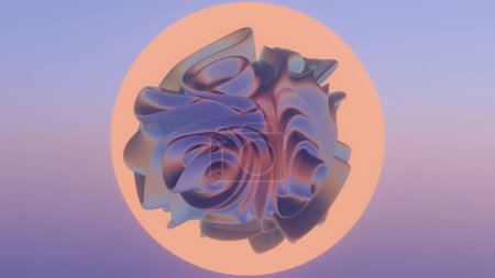 Orbital Enigma: The Spheres of Swirls Against a Sunset Haze