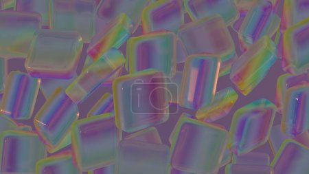 Kaleidoscope Drift: Iridescent Blocks in Ethereal Suspension