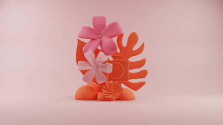 Floral Fusion: Coral Delights in a Pastel Pink World