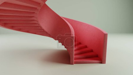 Coral Spiral Staircase: A Dance of Color and Form