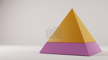 Geometrisches Spiel: Dreifarbige Pyramide in moderner Harmonie