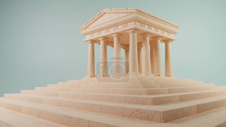 Pfirsich Parthenon: Klassisches Revival in Pastell