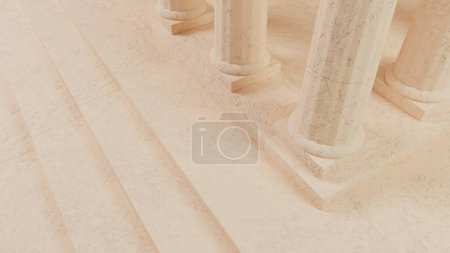 Pfirsich Parthenon: Klassisches Revival in Pastell