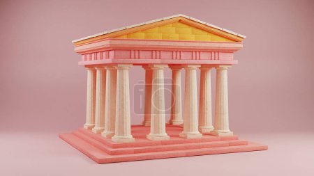 Sunset Hues on Classical Facade: A Modern Twist on Antiquity