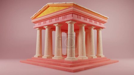 Sunset Hues on Classical Facade: A Modern Twist on Antiquity