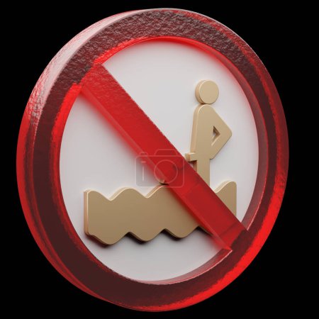 Beautiful abstract illustration Forbidden, prohibition, urinating, urine symbol icon on a grey background. 3d rendering illustration. Background pattern for design..