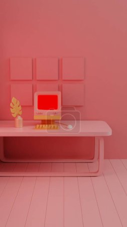 Monochrome Elegance: A Coral Workstation with a Retro Twist