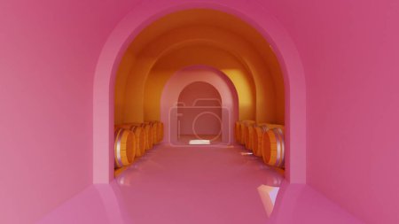Vivid Vintner 's Vault: una bodega caprichosa en rosa y oro