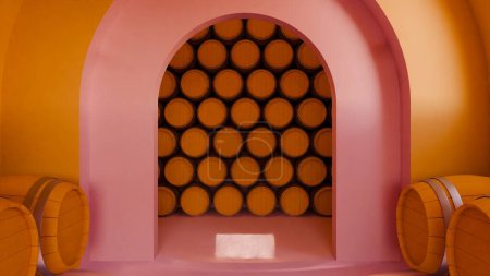 Vivid Vintner's Vault: A Whimsical Wine Cellar in Rose and Gold