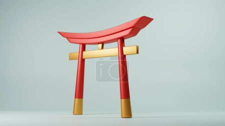 Sculptural Elegance: The Red Torii Gate in Minimalist Form