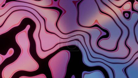 Contornos psicodélicos: Vagando a través de colorida topografía